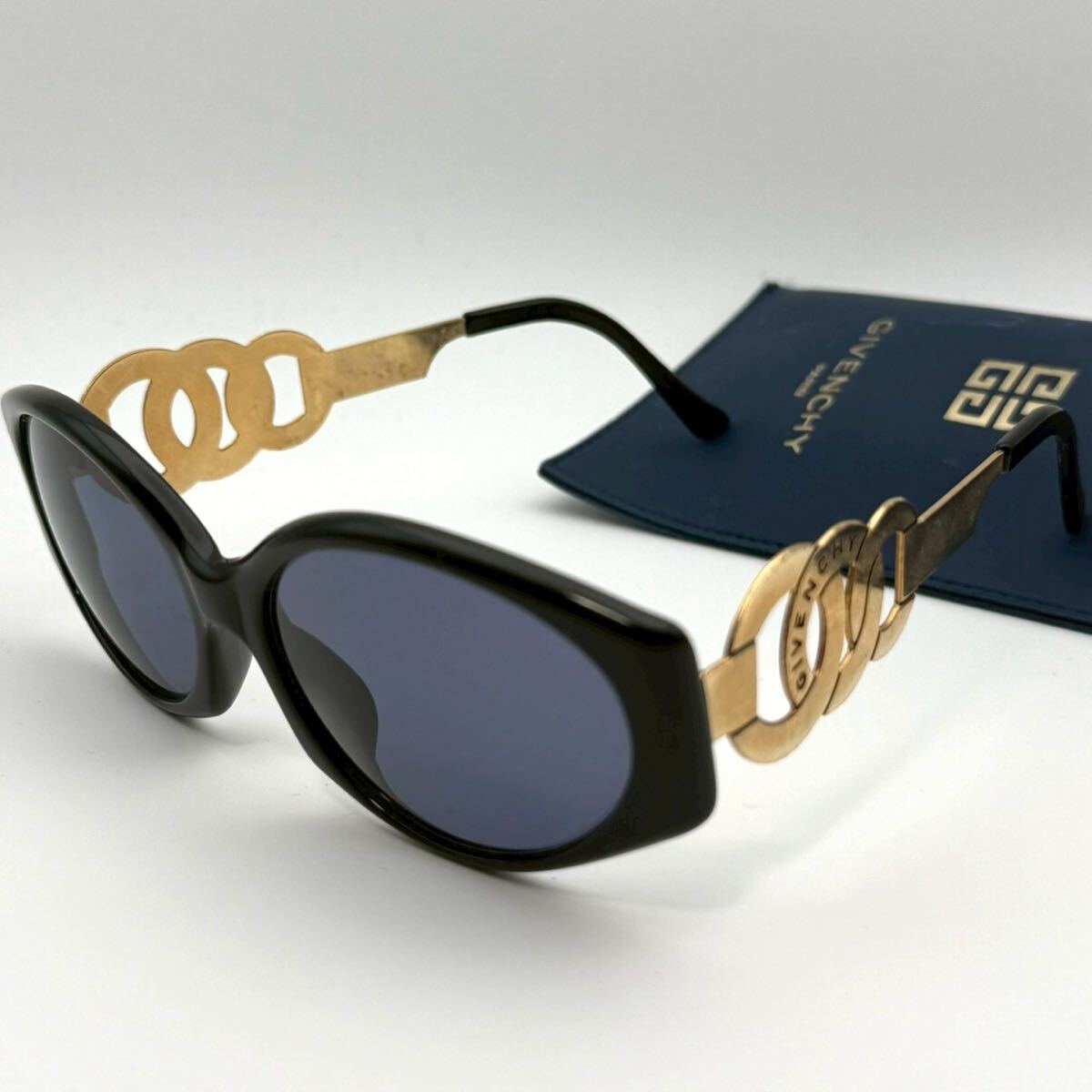 【超希少・極美品】GIVENCHY ジバンシー サングラス ヘキサゴン ゴールド カラーレンズ 黒 ブラック ロゴ ヴィンテージ メンズ レディース拍卖