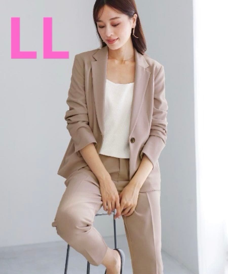 新品 LL ホワイトジョーラ 手洗いできる セットアップスーツ ベージュ拍卖