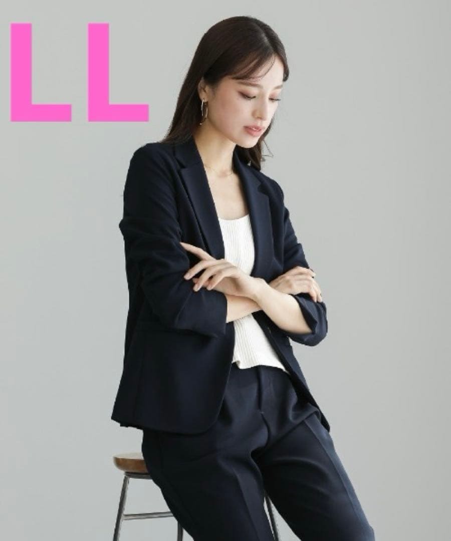 新品 LL ホワイトジョーラ 手洗いできる セットアップスーツ ネイビー拍卖