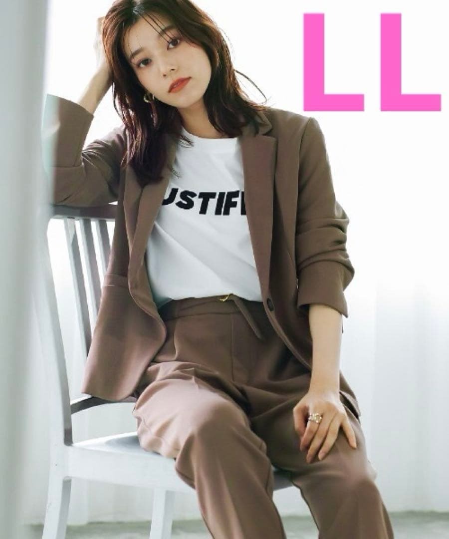 新品 LL ホワイトジョーラ 手洗いできる セットアップスーツ ブラウン拍卖