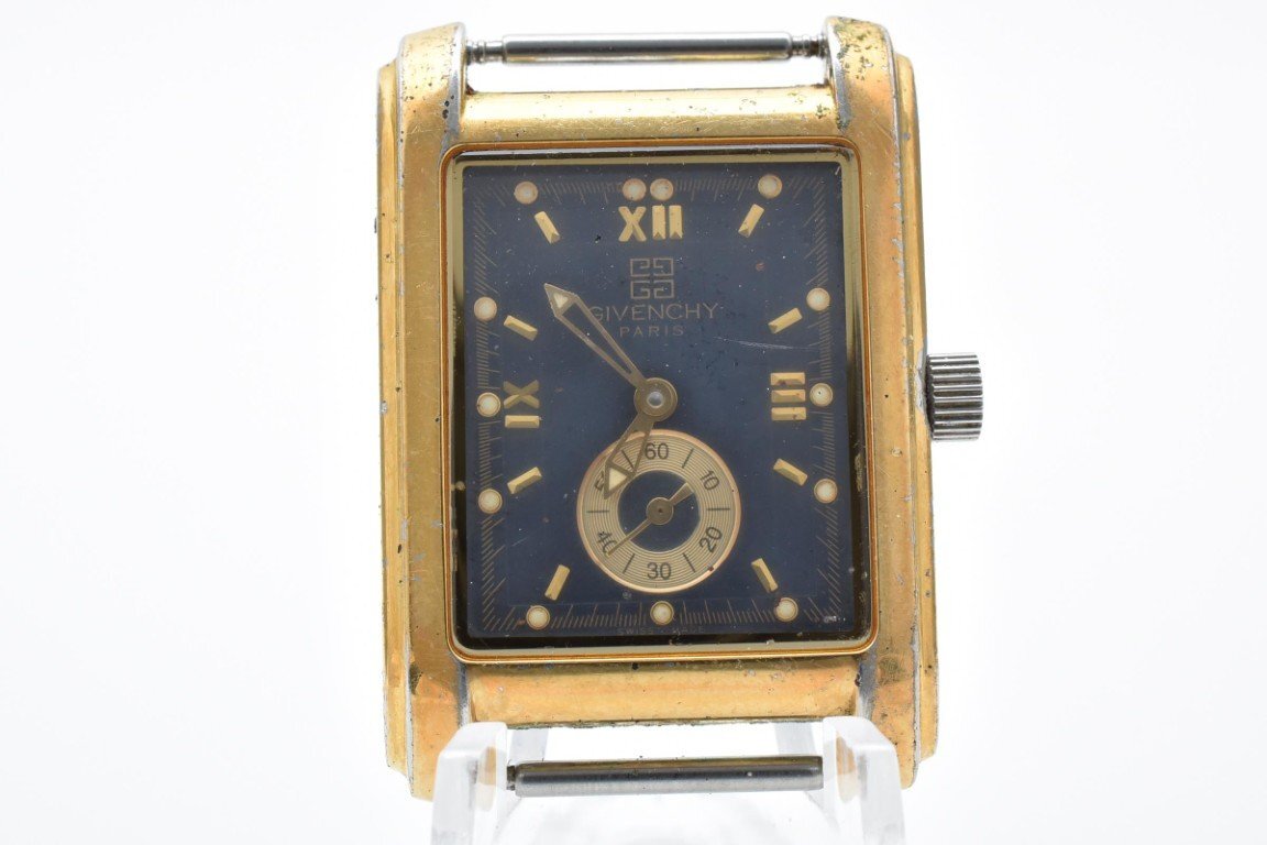 ジバンシィ 593 546 スクエア ゴールド スモセコ クォーツ レディース 腕時計 GIVENCHY拍卖