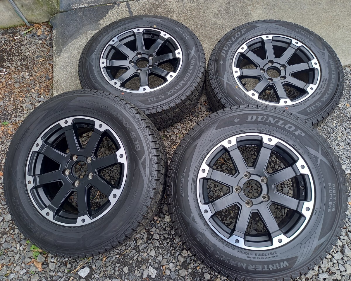 社外アルミ スタッドレス 16インチ 7J +38 PCD114.3 5H 215/70R16 ダンロップ SJ8 スタッドレス デリカ エクストレイル バリ溝拍卖