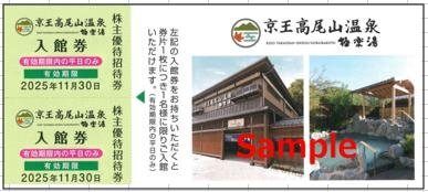 ◆11-01◆京王電鉄 長期保有株主優待券 (京王高尾山極楽湯入館券等各2枚綴り) 1冊-B◆拍卖