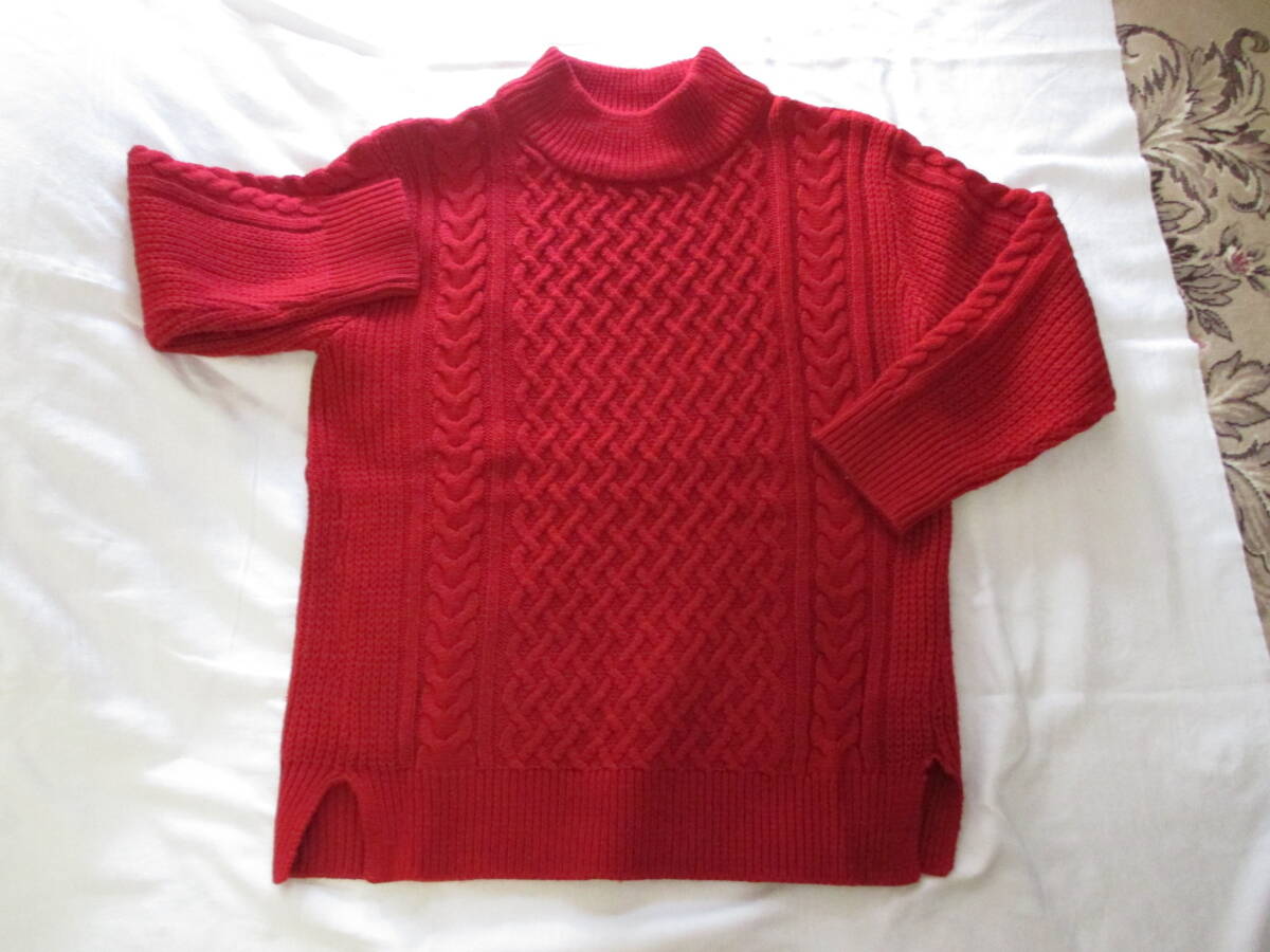 AMERICAN HOLIC アメリカンホリック ケーブルニット クルーネック レディース 赤 レッド セーター Fサイズ フリーサイズ Mサイズ Lサイズ拍卖