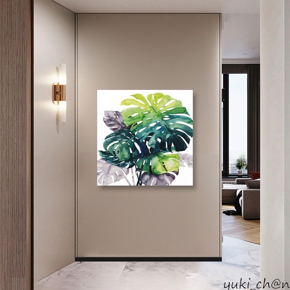 壁掛け インテリア 装飾 アートパネル 植物 ボタニカル W40cm H40cm アートフレーム 絵画 キャンバス 額付き拍卖