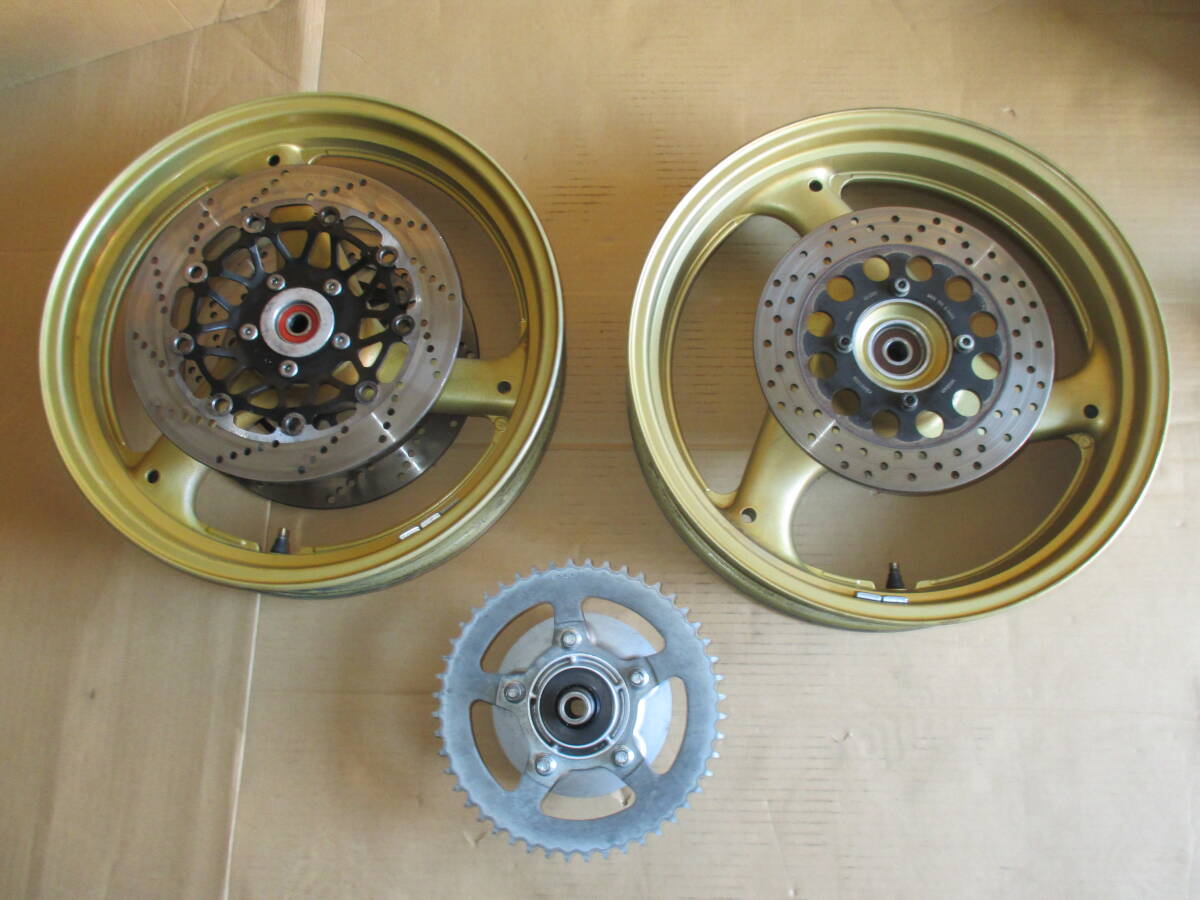 スズキ インパルス400 GK7CA 純正 ホイール 前後セット ゴールド 17インチ 検) GSX400 赤/黒 ヨシムラカラー GK79A イナズマ カタナ拍卖