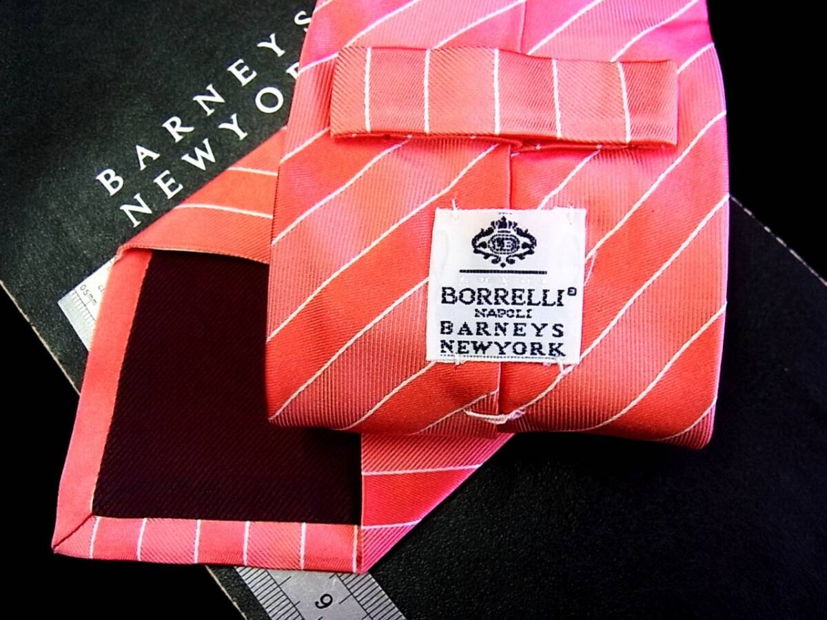 ◆SALE◆2255◆ルイジ ボレッリ【LUIGI BORRELLI】×バーニーズニューヨーク【ストライプ 柄】ネクタイ拍卖