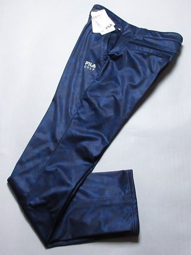 新品 フィラ/FILA ゴルフ 秋冬 裏起毛 保温 ボンディングパンツ/レター\600/定価10450円/LL(88-92)/783-309/ネイビー拍卖