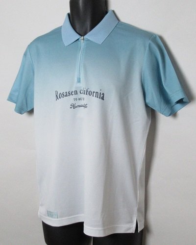 新品 ロサーセン/ROSASEN ゴルフ メランジ調鹿の子 ZIP半袖シャツ/レターパック\430/定価15400円/L(50)/サンプル品/044-21445/サック拍卖