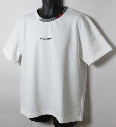 新品 ブラックレーベル・クレストブリッジ クレストブリッジチェックカラー半袖Tシャツ/定価17600円/LL(94-102)/51P16526/ホワイト拍卖