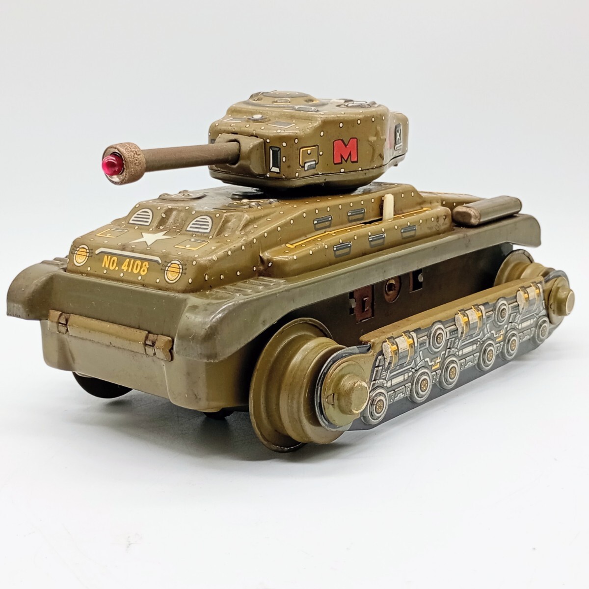 【希少品】野村トーイ 戦車 M-41 ブリキ TANK ビンテージ 当時物 動作確認済み 現状品 レトロ玩具 ウォーカーブルドッグ 軽戦車 拍卖