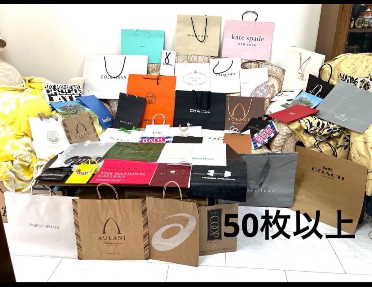 ハイブランド 含むショッパー50枚以上 エルメス シャネル グッチ ヴィトン アルマーニ コーチ ケイトスペード トリー、バーチ ショーメ 等拍卖