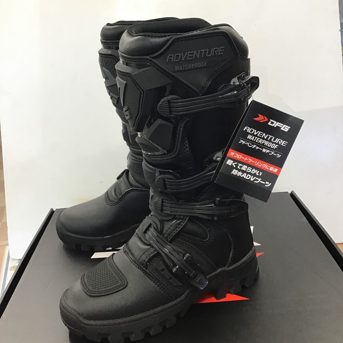 【新品未使用品】DFG アドベンチャーWPブーツ ブラック 24.0cm バイク 防水 ライディング オフロード DG0461-001-038 管理No−3007拍卖