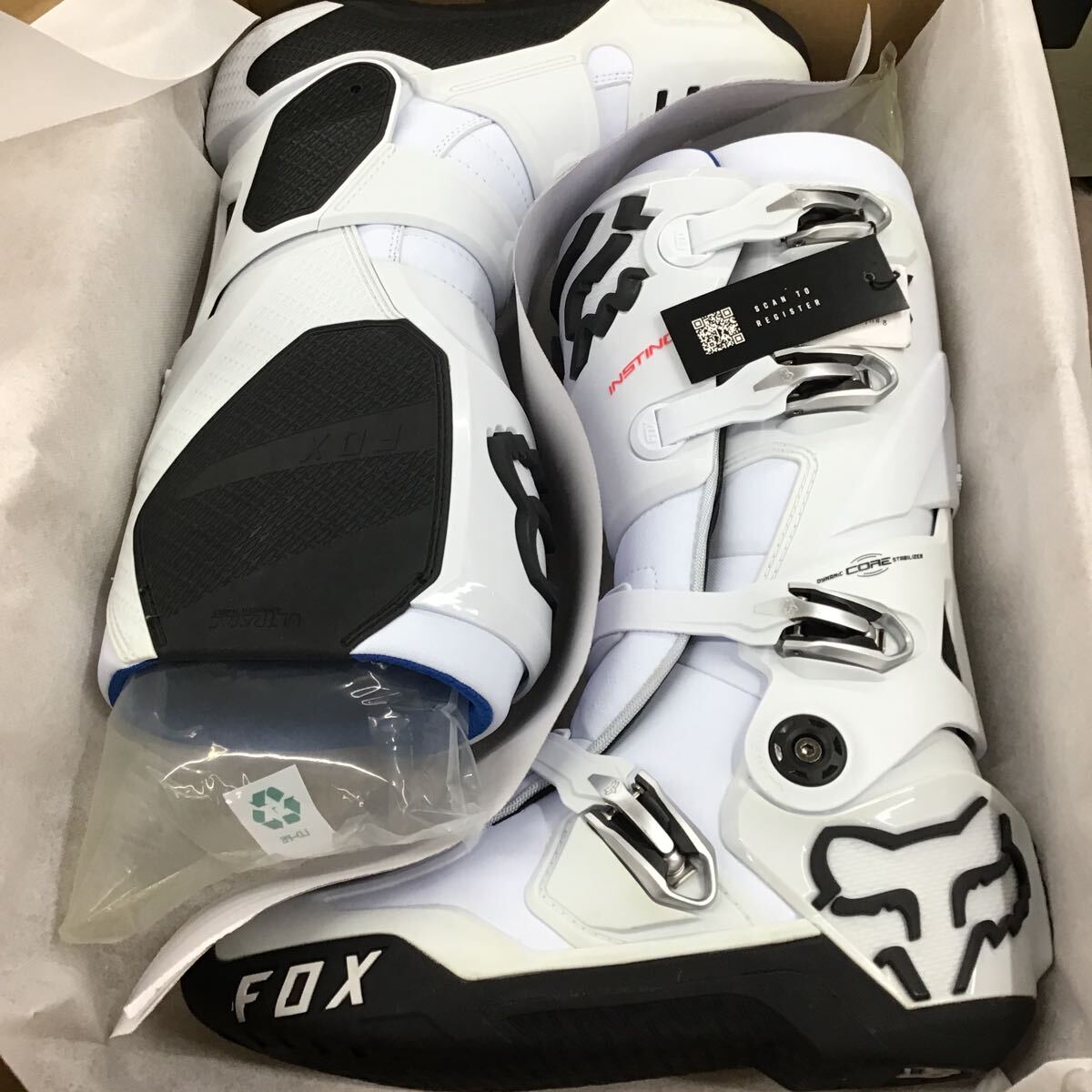 【新品未使用品】FOX 24347-008-11 インスティンクト ブーツ ホワイト 11/27.8cm バイク ライディング 靴 オフロード 管理No−3007拍卖