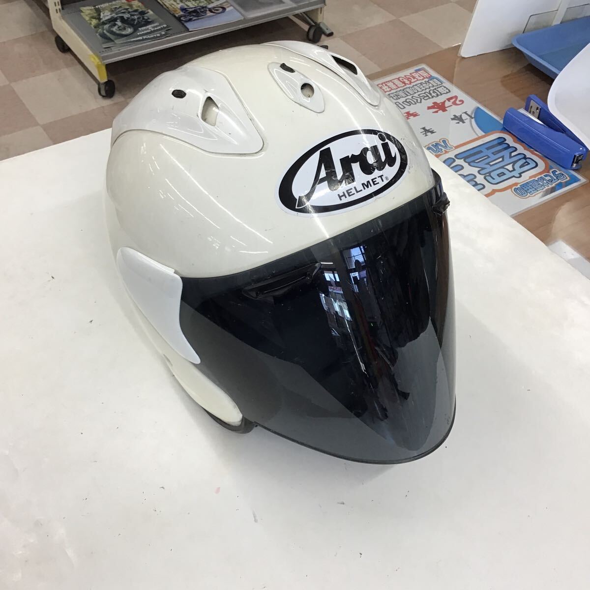 【中古】ARAI SZ−RAM2 白 Mサイズ 57-58 ジャンク品 ジェットヘルメット拍卖