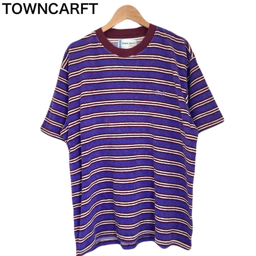タウンクラフト リンガー風 ヴィンテージ風 ニット素材 Tシャツ 半袖 刺繍ロゴ拍卖