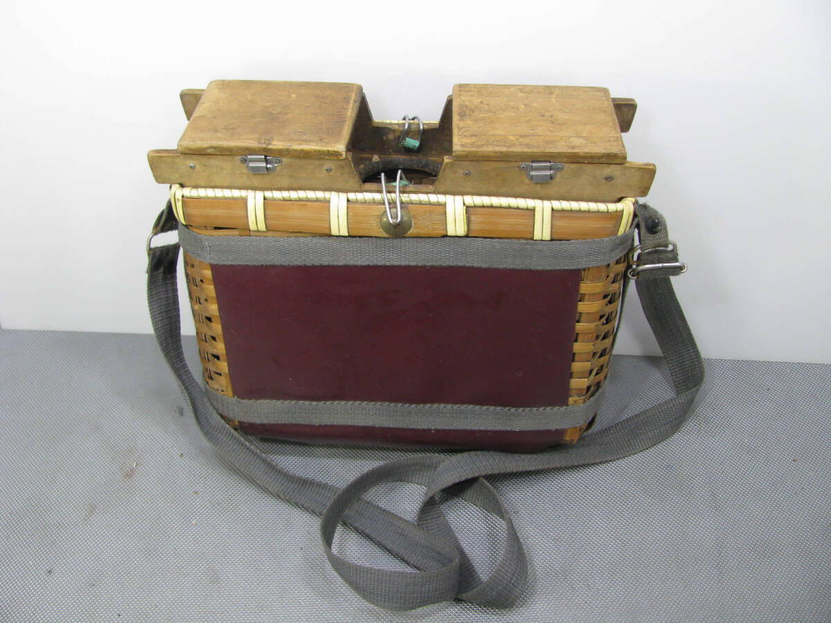 ★ビンテージ★魚籠 竹魚籠 2段 鮎魚籠拍卖