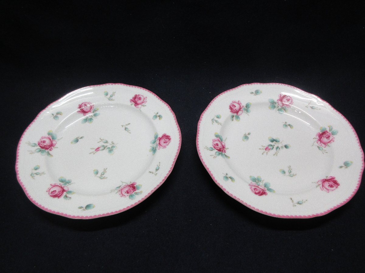 2.1円 良品 リチャードジノリ 20.5cm プレート 皿 2枚 アンティックローズ 5客 【星見】拍卖