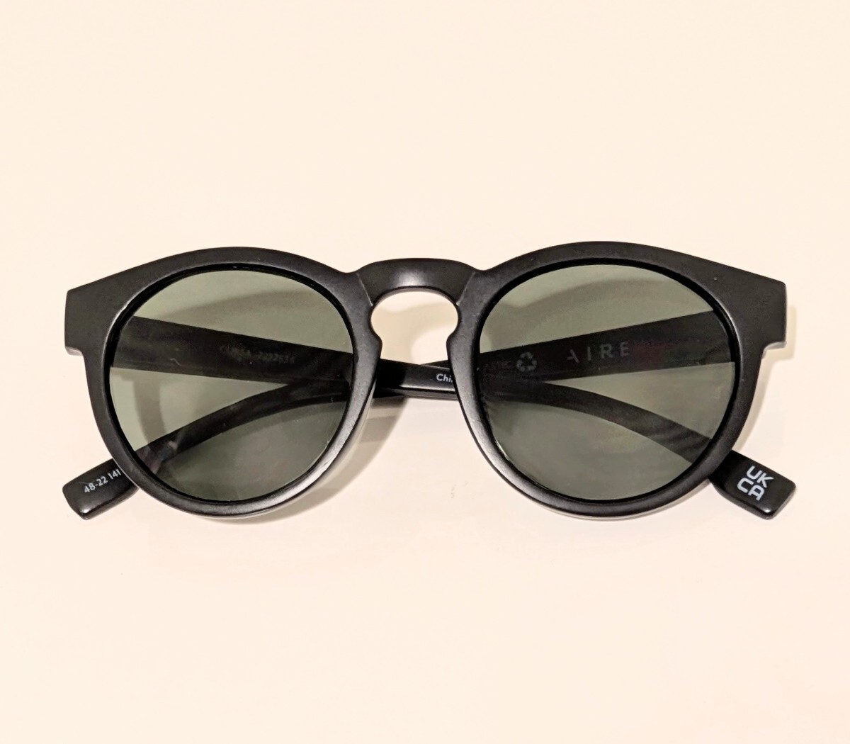 AIRE アイレ サングラス クラウンパント ボストン型 マットブラック 美品 UV100%カット ユニセックス デザイナーズサングラス拍卖