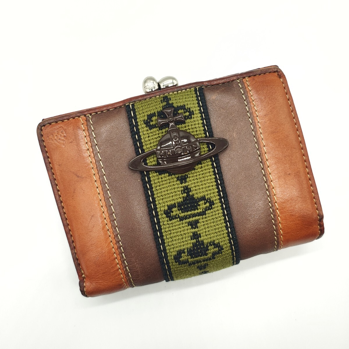 ヴィヴィアンウエストウッド 二つ折り財布 ブラウン ヴィンテージ拍卖