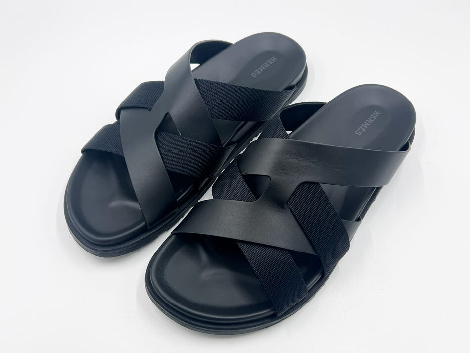 HERMES エルメス メンズ サンダル カジミール カーフ ブラック サイズ:44 H251975ZH 領収書 美品拍卖