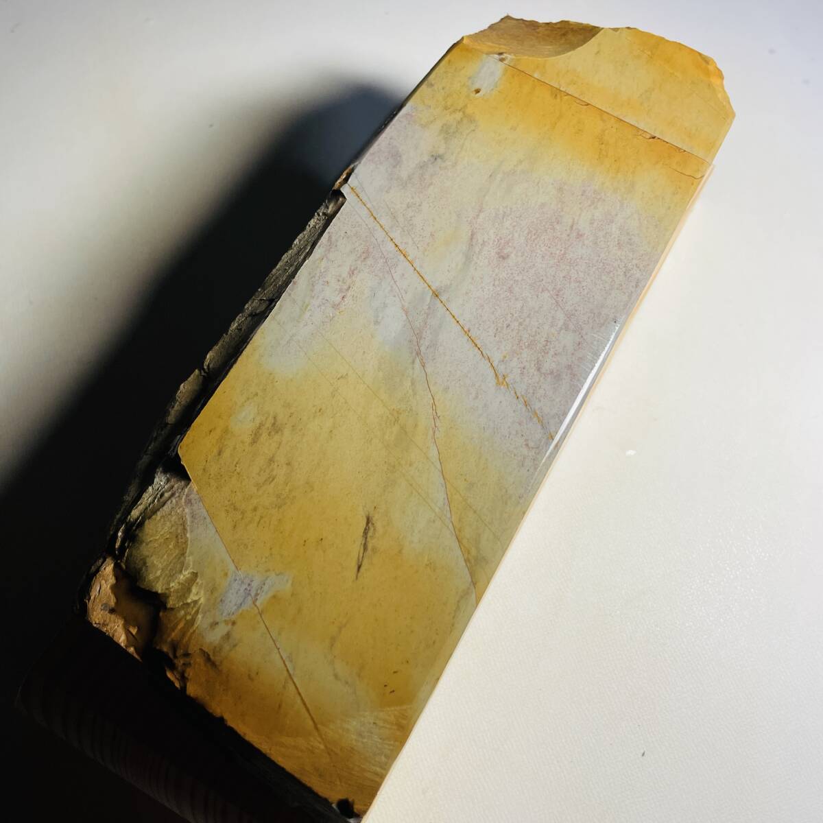 天然砥石 正本山合砥 八木ノ嶋 蓮華巣板 二十四切相当こっぱ 1830g 仕上げ砥石 / 鉋鑿鋸剃刀包丁京都天然砥石組合拍卖