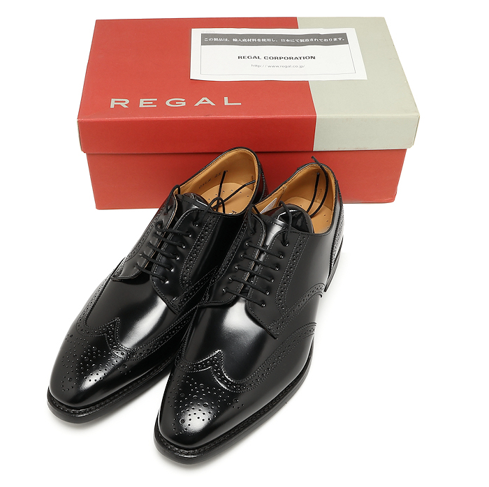 未使用 リーガル ウイングチップ 05LR BH 25cm レザー ドレスシューズ ブラック メンズ REGAL拍卖