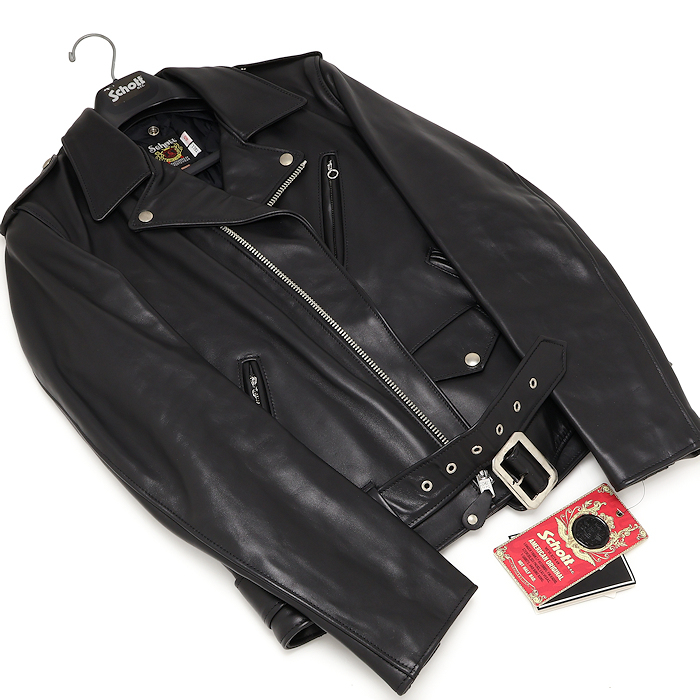 未使用 ショット 613UST ワンスタートール ライダース レザージャケット 40 ブラック メンズ SCHOTT拍卖