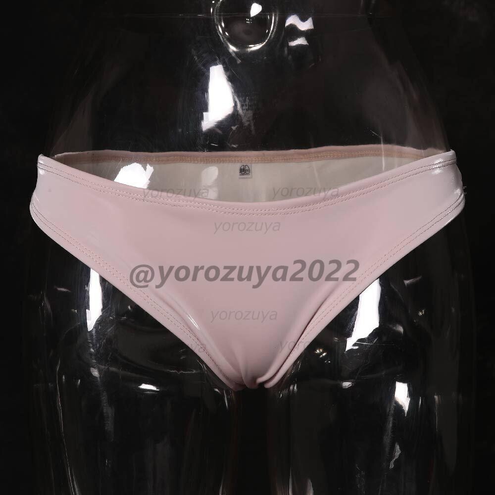 141-280-13 レディース用 マットレザー ブリーフ パンティ【ピンクL】女性 下着 セクシー ショーツ パンツ コスプレ ランジェリー.1拍卖