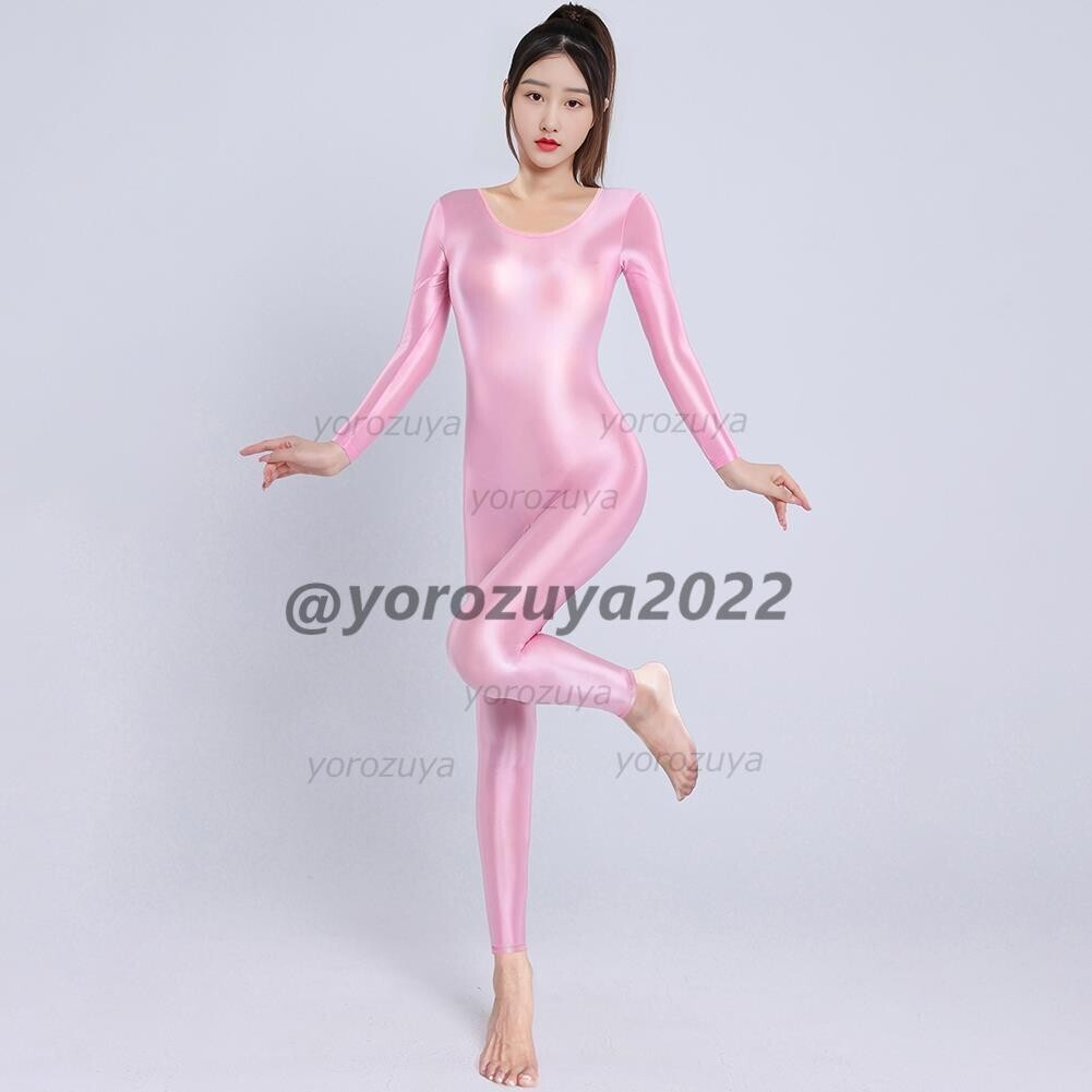 170-237-36 ツヤツヤ 光沢 全身 ジャンプスーツ ankleタイプ【ピンクXLサイズ】セクシー コスプレ キャットスーツ レースクイーン.2拍卖
