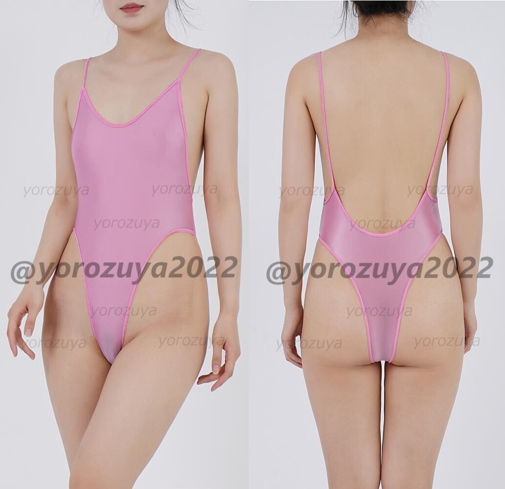 164-323-10 ツヤツヤ 光沢 ハイカット ハイレグ コスプレ【ピンクM】レディース レースクイーン セクシー 水着 コスチューム エロ .1拍卖