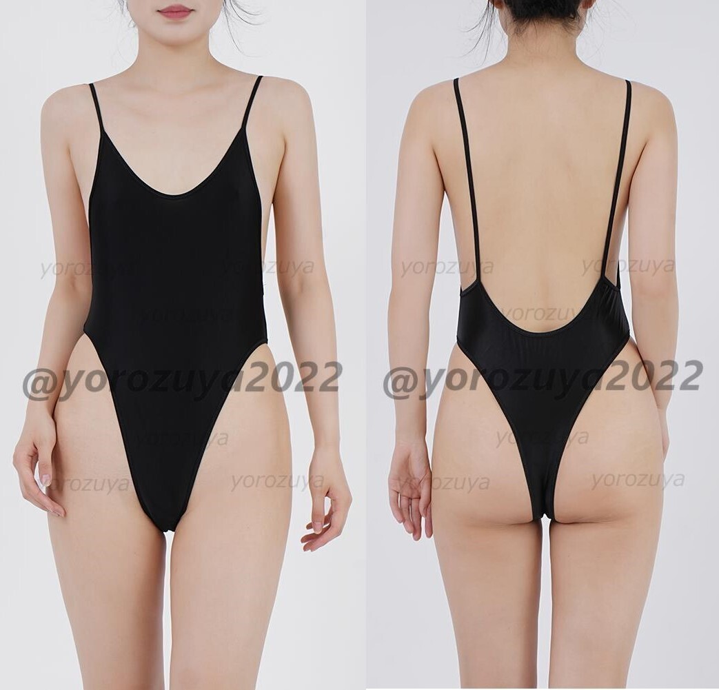 164-312-10 ツヤツヤ 光沢 ハイカット ハイレグ コスプレ【ブラックXL】レディース レースクイーン セクシー 水着 コスチューム エロ .2拍卖