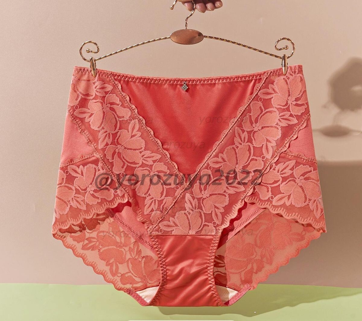 164-22-8 光沢 ツヤ エレガント フルバック パンティ【コーラルフリー(XL程度)】レディース 下着 新品 ショーツ 大きいサイズ パンツ.2拍卖