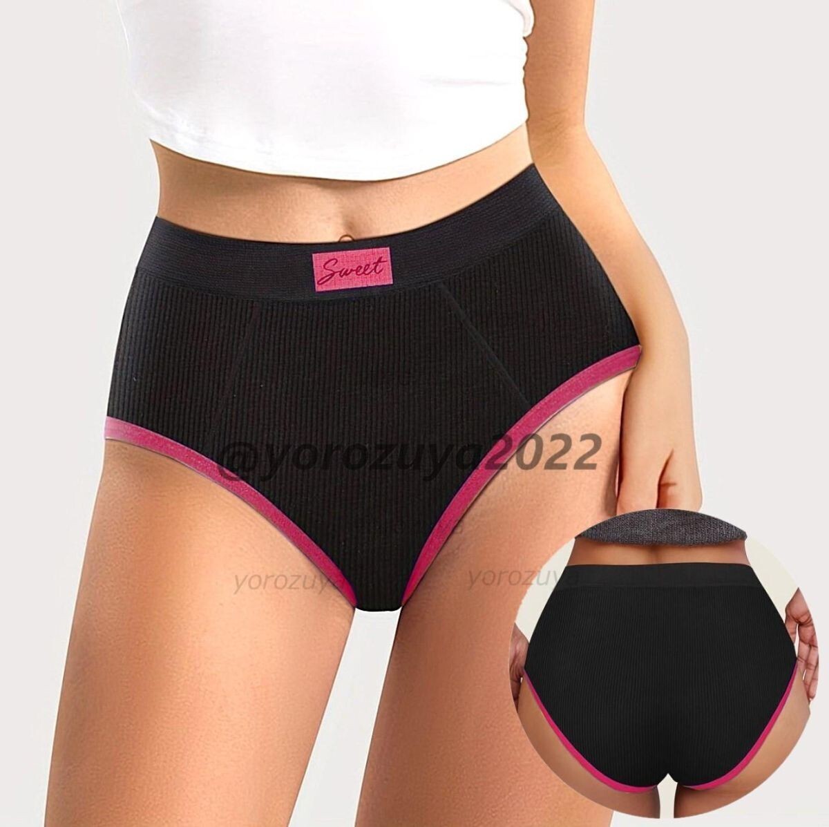 178-349-5 リブ ブリーフ ショーツ フルバック スポーティ【ピンクLサイズ】レディース 女性 下着 パンツ セクシー インナー パンツ .2拍卖