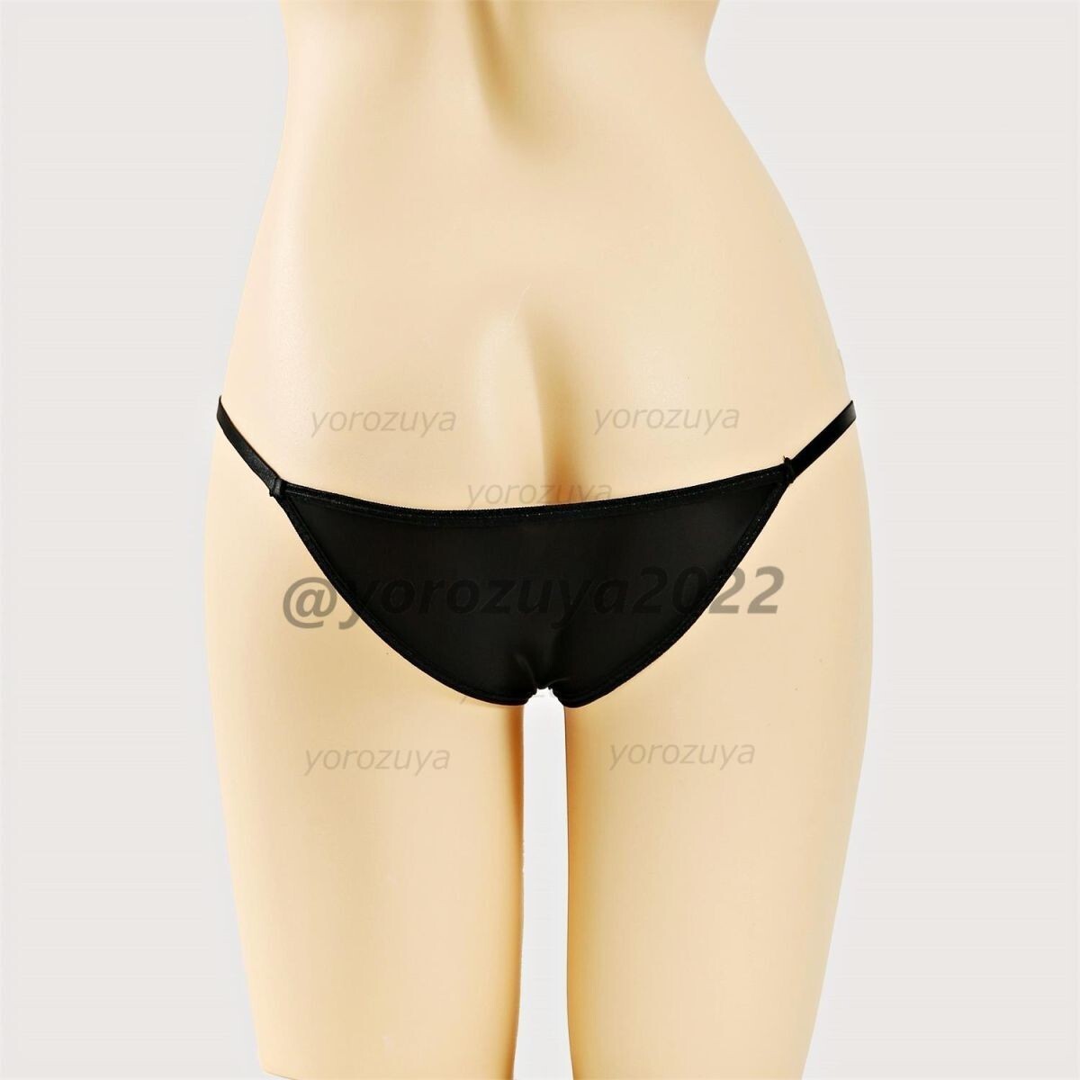 152-181-6 光沢 ツヤツヤ ローライズ ハーフタイプ ショーツ【ブラックXLサイズ】レディース 下着 セクシー コスプレ ランジェリー.2拍卖