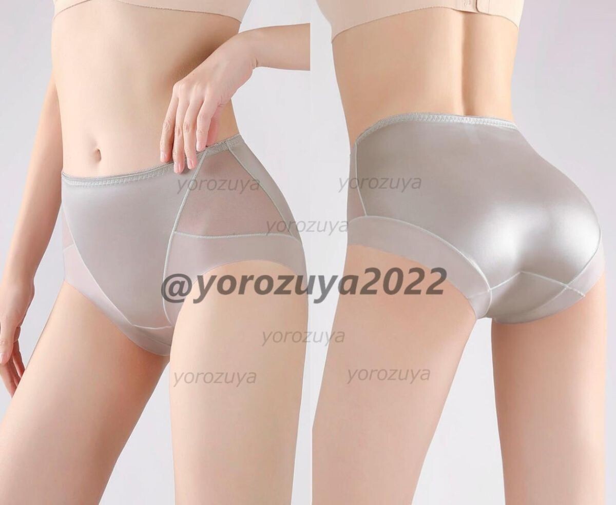 181-178-8 光沢 トライアングル メッシュ 艶々フルバック【画像カラーXLサイズ】レディース 女性 下着 パンツ ショーツ ランジェリー.1拍卖