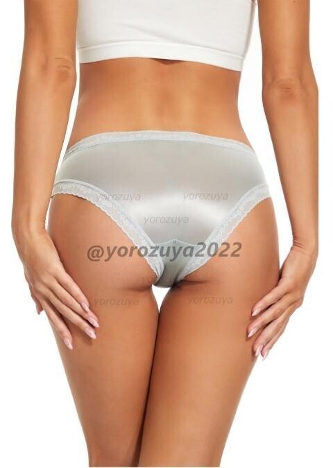 164-152-6 ツヤ感 シンプル ブリーフ パンティ 【シルバーXLサイズ】レディース 女性 下着 セクシー ショーツ パンツ ランジェリー .1拍卖