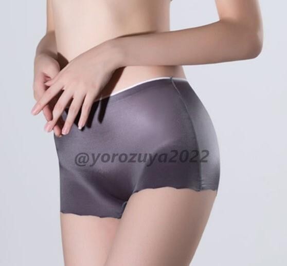 74-452-9 超ツヤツヤ 高品質 光沢 ボクサー シンプル ショーツ【ダークグレーXLサイズ】レディース 下着 人気 新品 パンツ ランジェリー.2拍卖