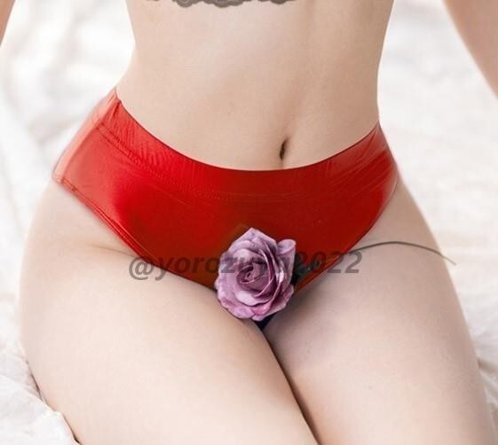 64-521-10 ツヤツヤ ハイウエスト 光沢 テカテカ ショーツ コスプレ パンティー 【レッドM/L】セクシー レディース メンズ .1拍卖