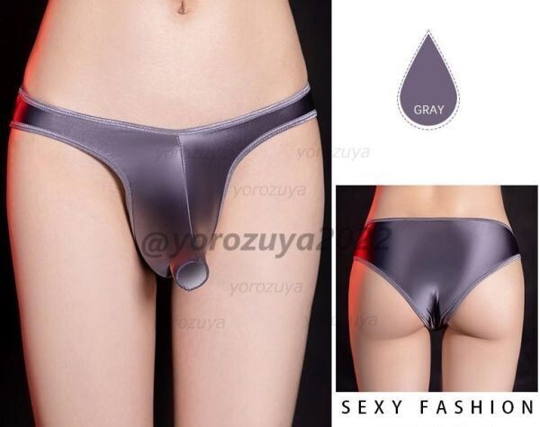 178-265-9 メンズ クリア 勃起パンツ 先端空き ブリーフ 【グレーFサイズ】男性 セクシー 過激 ショーツ 下着 セクシー ショーツ .1拍卖