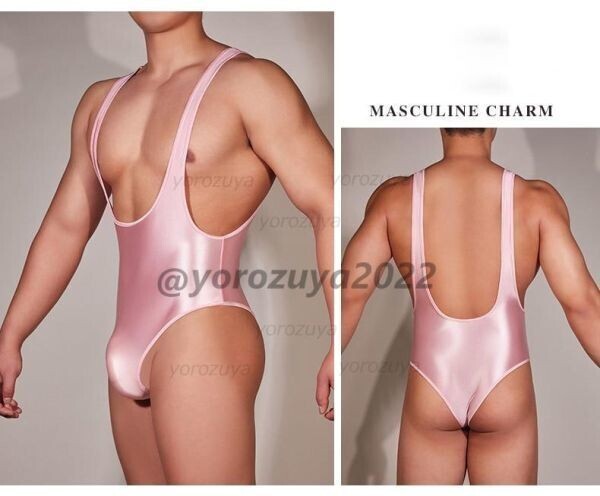 92-134-17 メンズ 艶々 光沢 超セクシー ジャンプスーツ Ver.6【ピンクF】男性 エロ ツヤツヤ インナー 過激 ランジェリー コスプレ.3拍卖