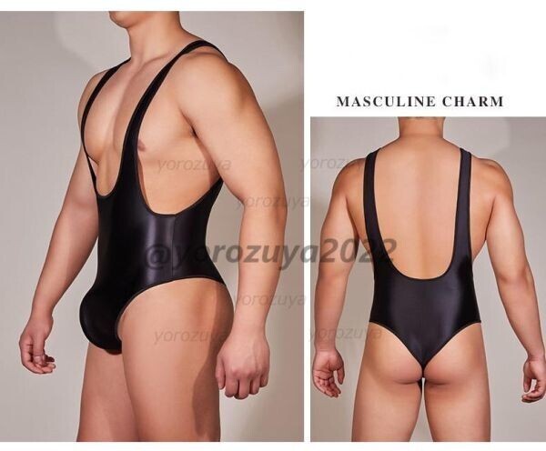 92-132-17 メンズ 艶々 光沢 超セクシー ジャンプスーツ Ver.6【ブラックF】男性 エロ ツヤツヤ インナー 過激 ランジェリー コスプレ.1拍卖