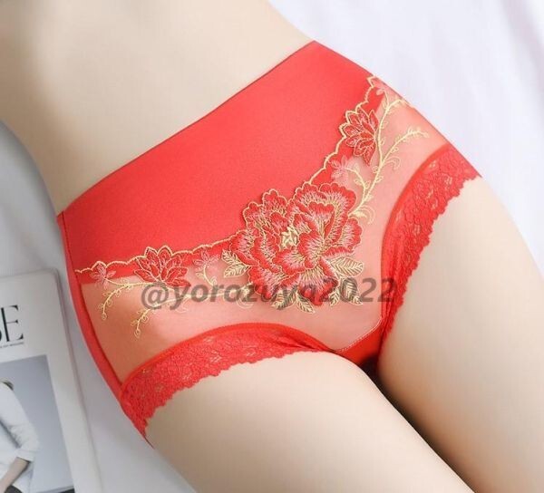 70-392-7 最高級ツヤツヤ光沢感 超テカリ サテン 最新作 【レッドLサイズ】レディース 下着 ショーツ ハイウエスト 艶々 新品 婦人.1拍卖