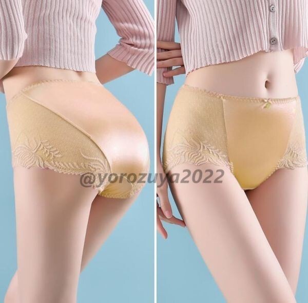 59-244-8 光沢 セクシー レースショーツ おすすめ☆ 【ベージュLサイズ】レディース 下着 ランジェリー 大きいサイズ 艶々 パンティ .1拍卖