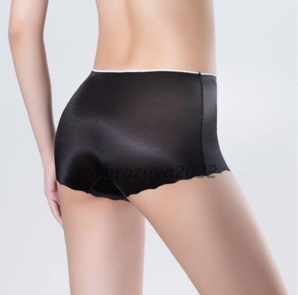 74-446-9 超ツヤツヤ 高品質 光沢 ボクサー シンプル ショーツ【ブラックXLサイズ】レディース 下着 人気 新品 パンツ ランジェリー.2拍卖