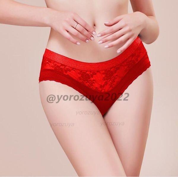 121-70-7 メタリック&光沢&レース セクシー 高艶感 ショーツ【レッドLサイズ】レディース 女性 下着 新品 パンツ ランジェリー.1拍卖