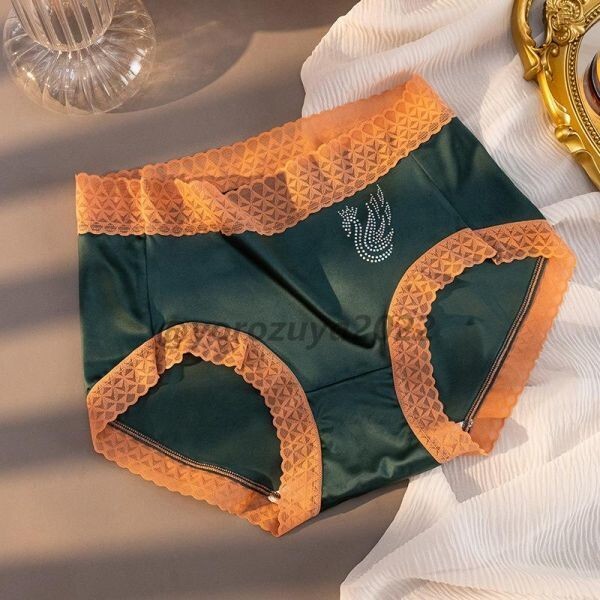 102-27-7 艶々 光沢 ショーツ フルバック ブリーフ ☆おすすめ☆【グリーンXLサイズ】レディース 下着 女性 新品 パンツ セクシー .1拍卖