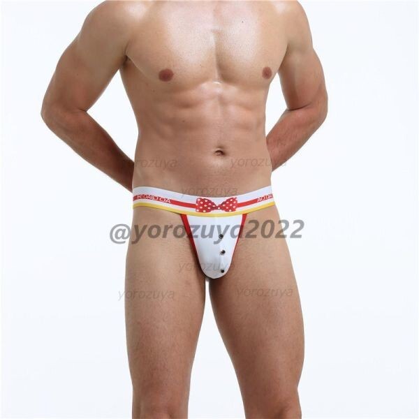 83-475-7 蝶ネクタイ 紳士 Tバック メンズ さらさら素材 U凸【レッドL】男性 下着 エロ セクシー ショーツ パンツ ランジェリー .1拍卖