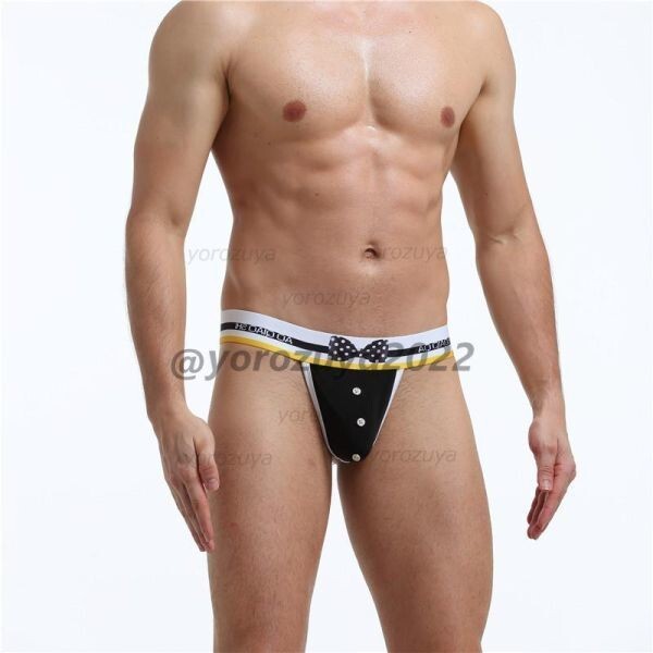 83-471-7 蝶ネクタイ 紳士 Tバック メンズ さらさら素材 U凸【ブラックL】男性 下着 エロ セクシー ショーツ パンツ ランジェリー .1拍卖