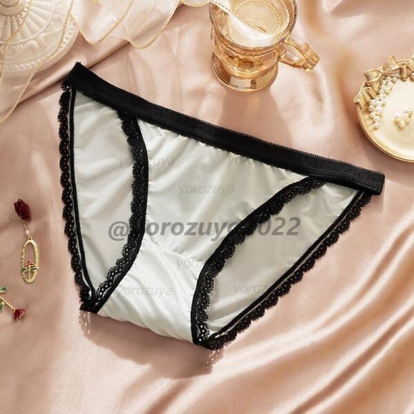 126-18-6 ツヤツヤ光沢 ビキニ トライアングル ブリーフ【グレーLサイズ】レディース セクシー ショーツ 下着 インナー パンツ .2拍卖